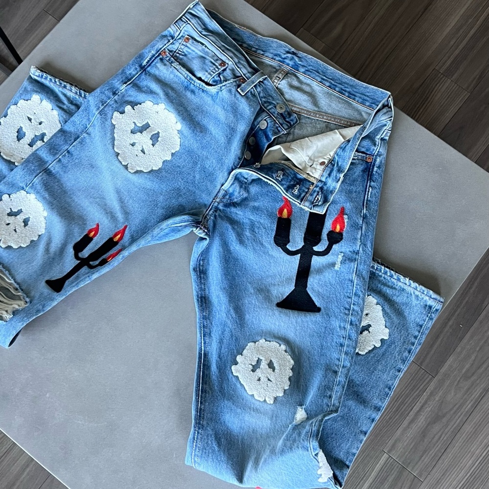 Denim Tears × Virgil Abloh "Message in a Tear" Jeans